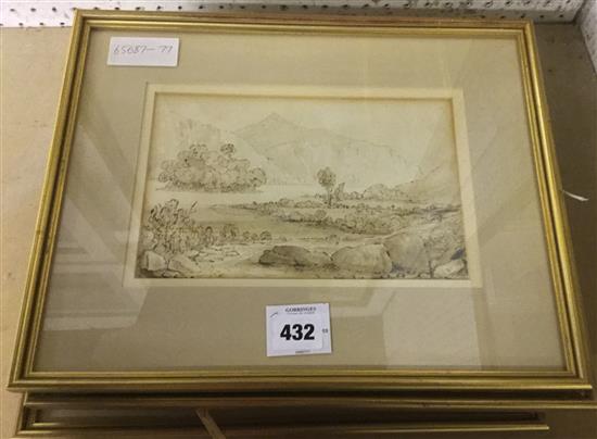 5 gilt framed landscapes